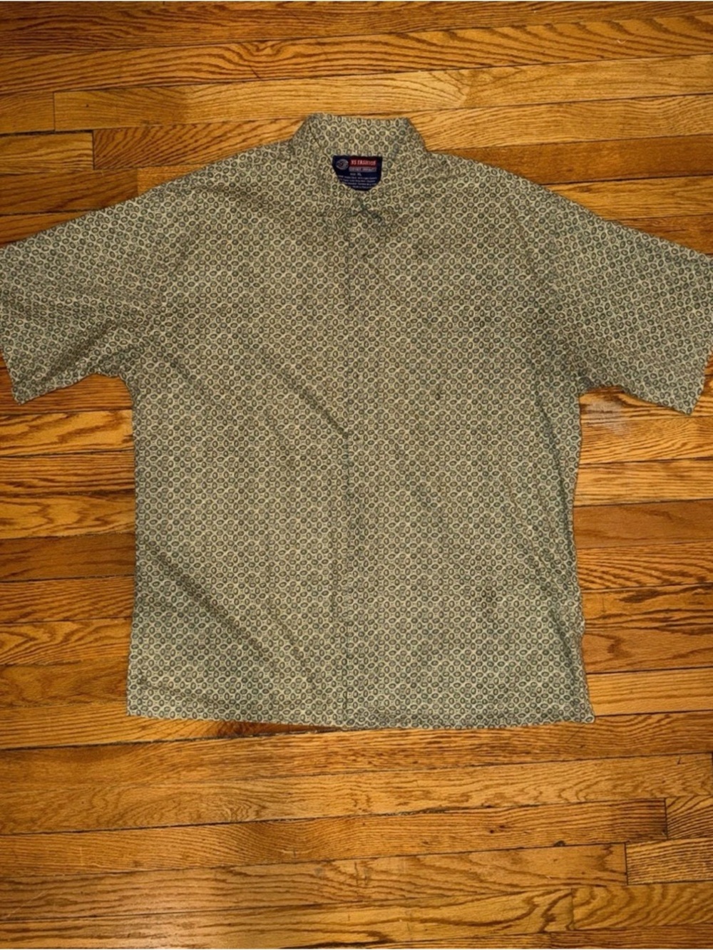 Short-Sleeve Geometric Print Shirt - Green